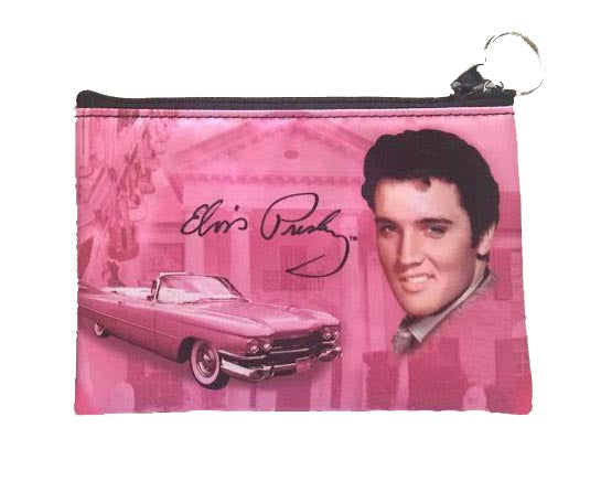 Elvis Makeup Bag - Pink w/ Guitars