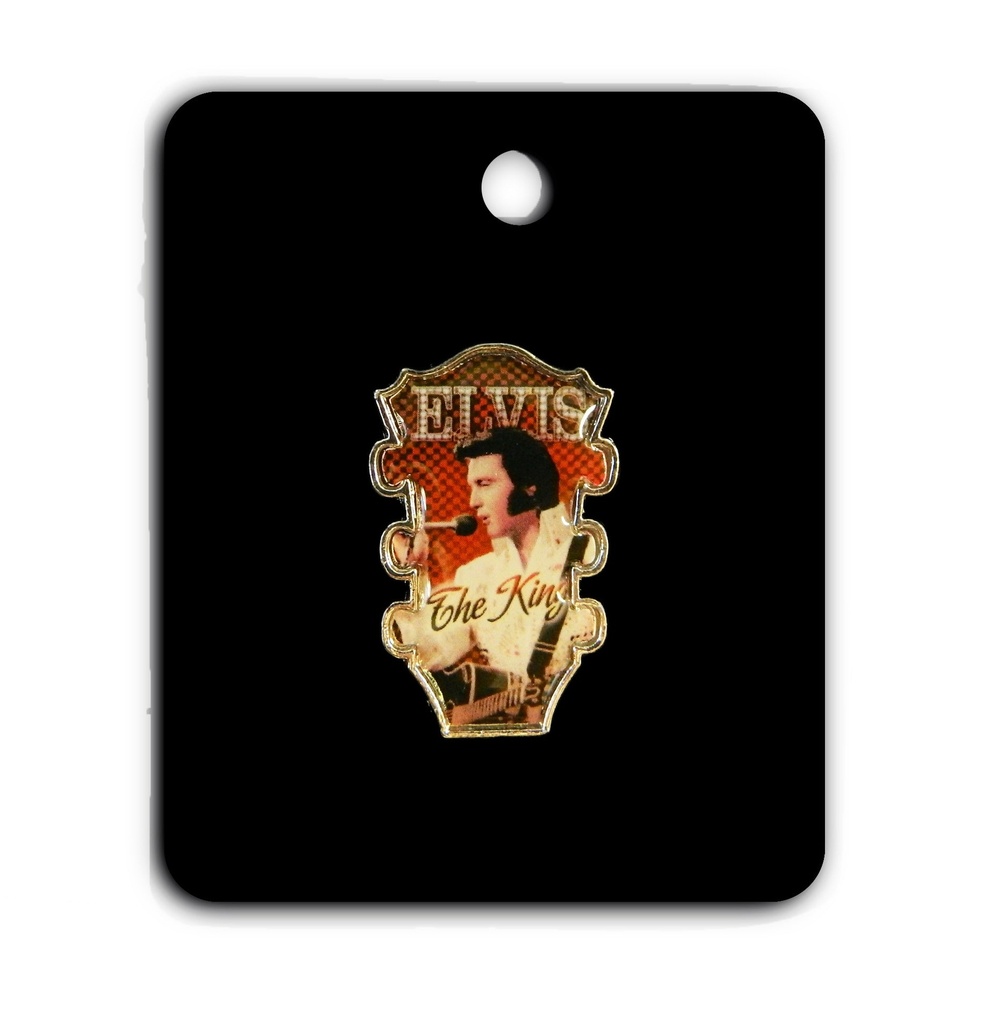 Elvis Pin - Guitar Head The King Red