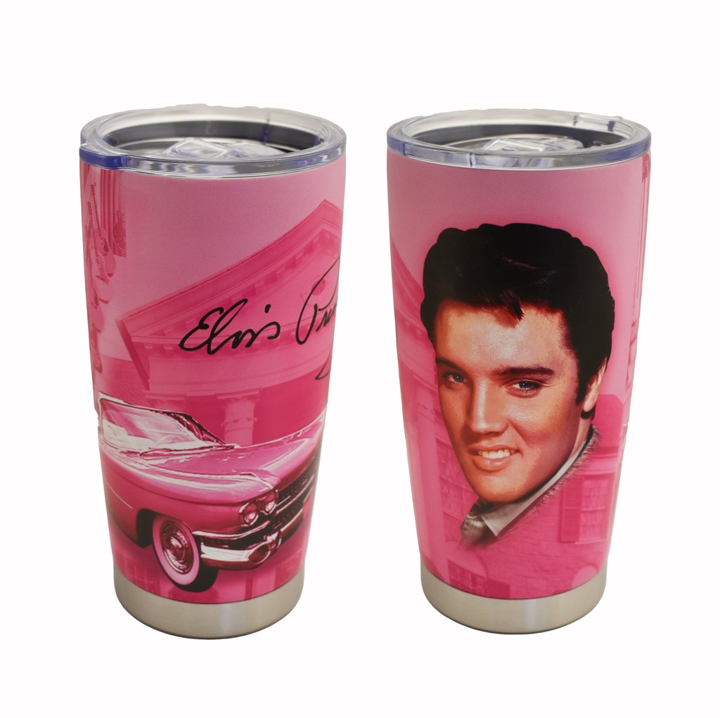 Elvis Thermos - Pink With Guitars