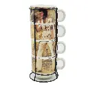 Elvis Mug - Coffee Cup Stackable - 4pc/Rack Set