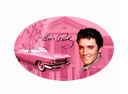 Elvis Sticker - Pink With Guitars