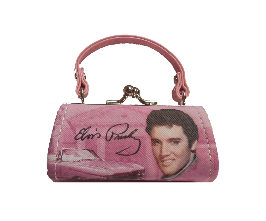 Elvis Mini Purse - Pink w/Guitars