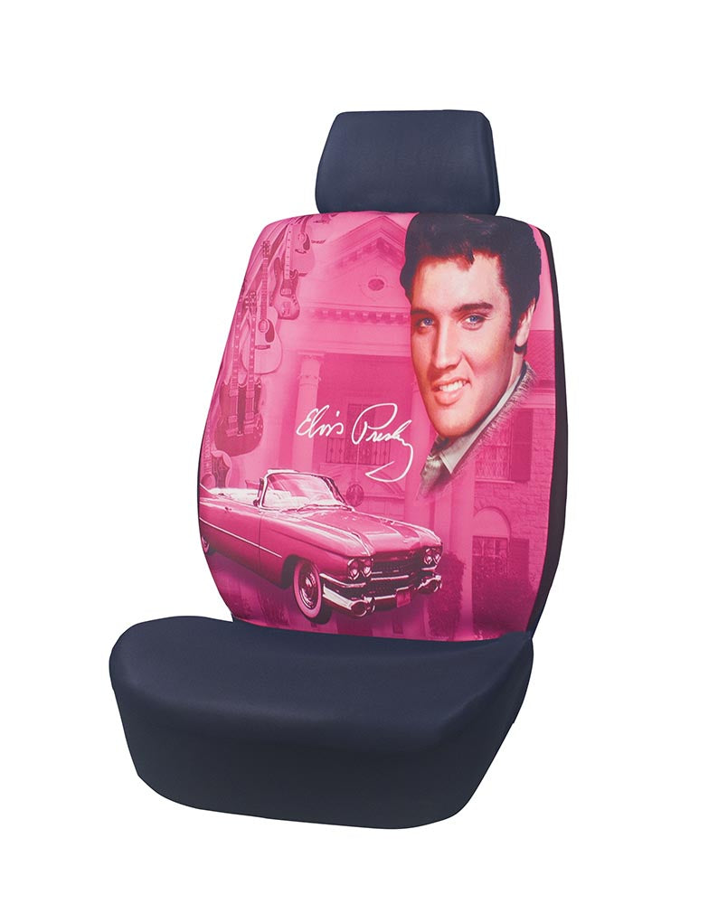 Elvis Universal Seat Cover - Pink With Guitars