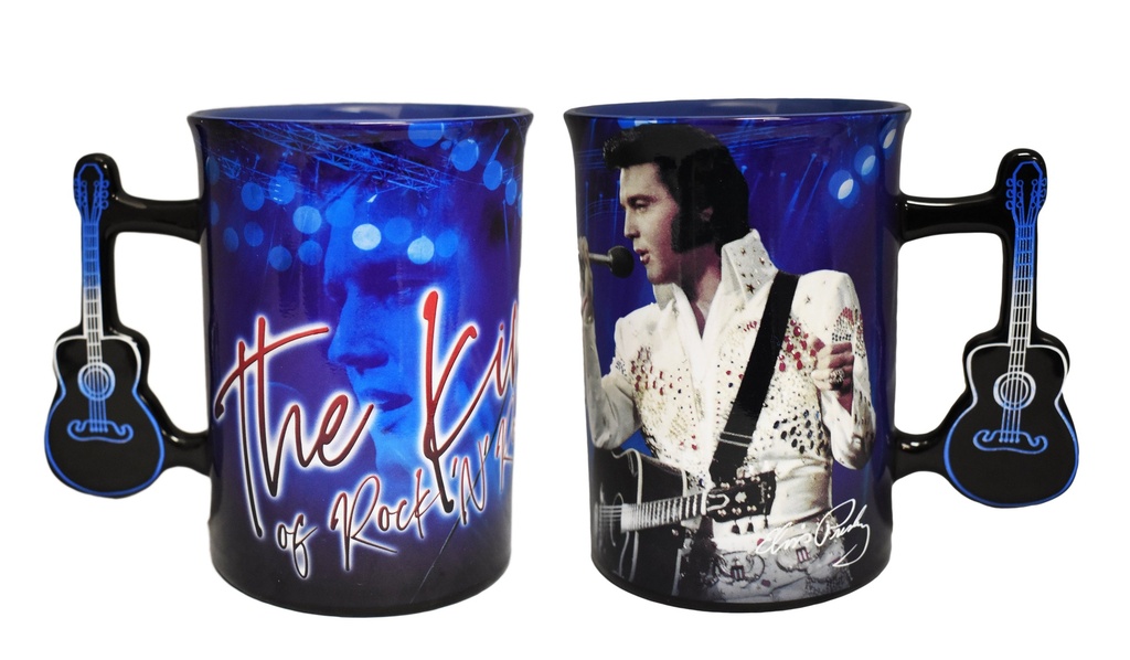 Elvis Mug - The King Blue w/Guitar Handle