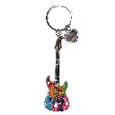 Elvis Key Chain - Mosaic Guitar With Charm