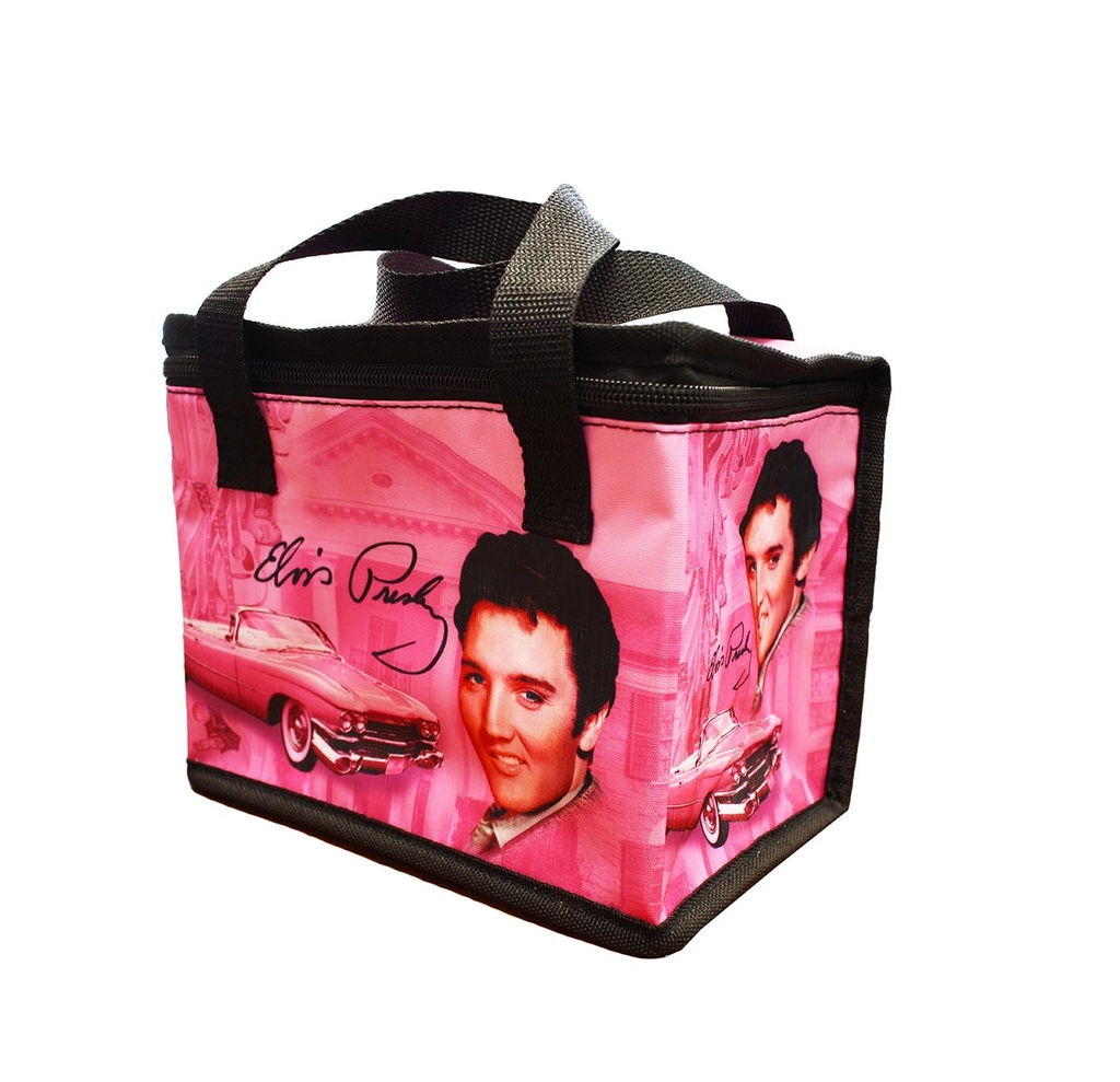 Elvis Lunch Bag - Pink w/Guitars