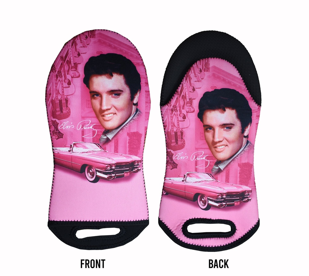 Elvis Oven Mitt - Pink With Guitar