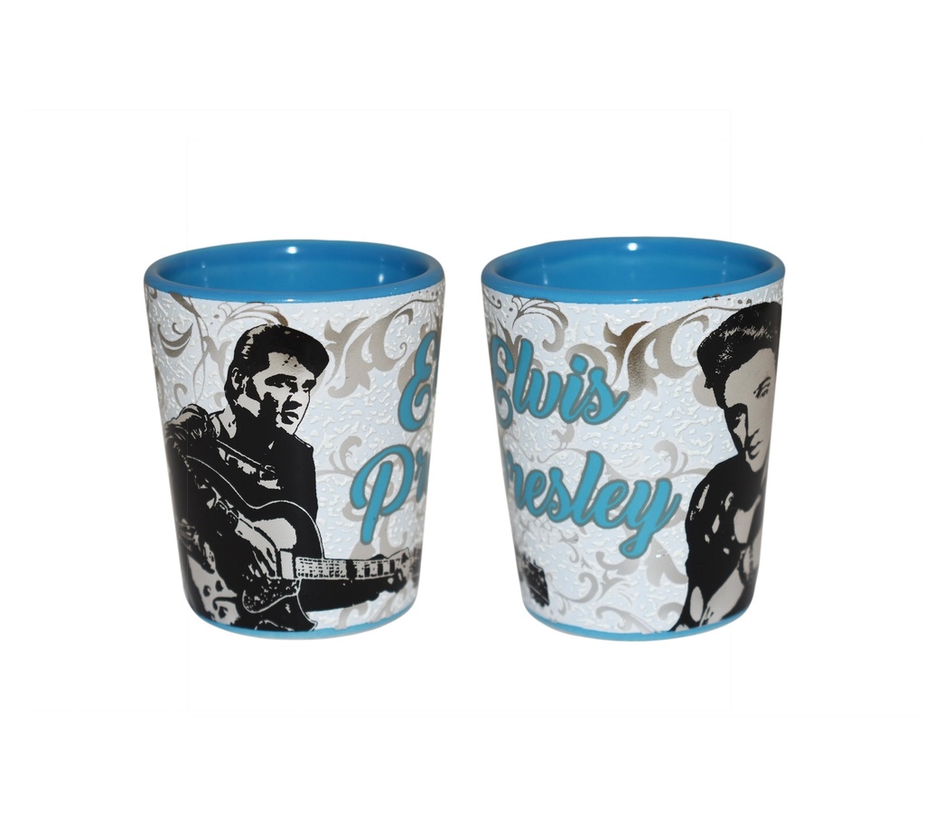 Elvis Shot Glass - White With Foil