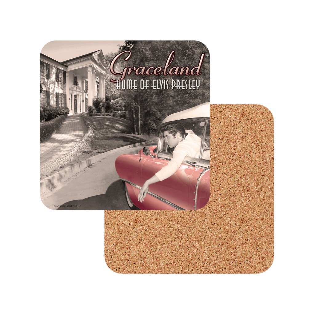 Elvis Coasters - Caddy Outside Graceland - 6pc Set