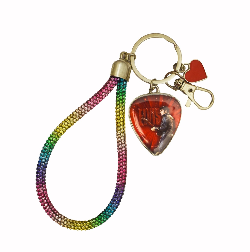 Elvis Key Chain - Wristlet With Guitar Pick Charm