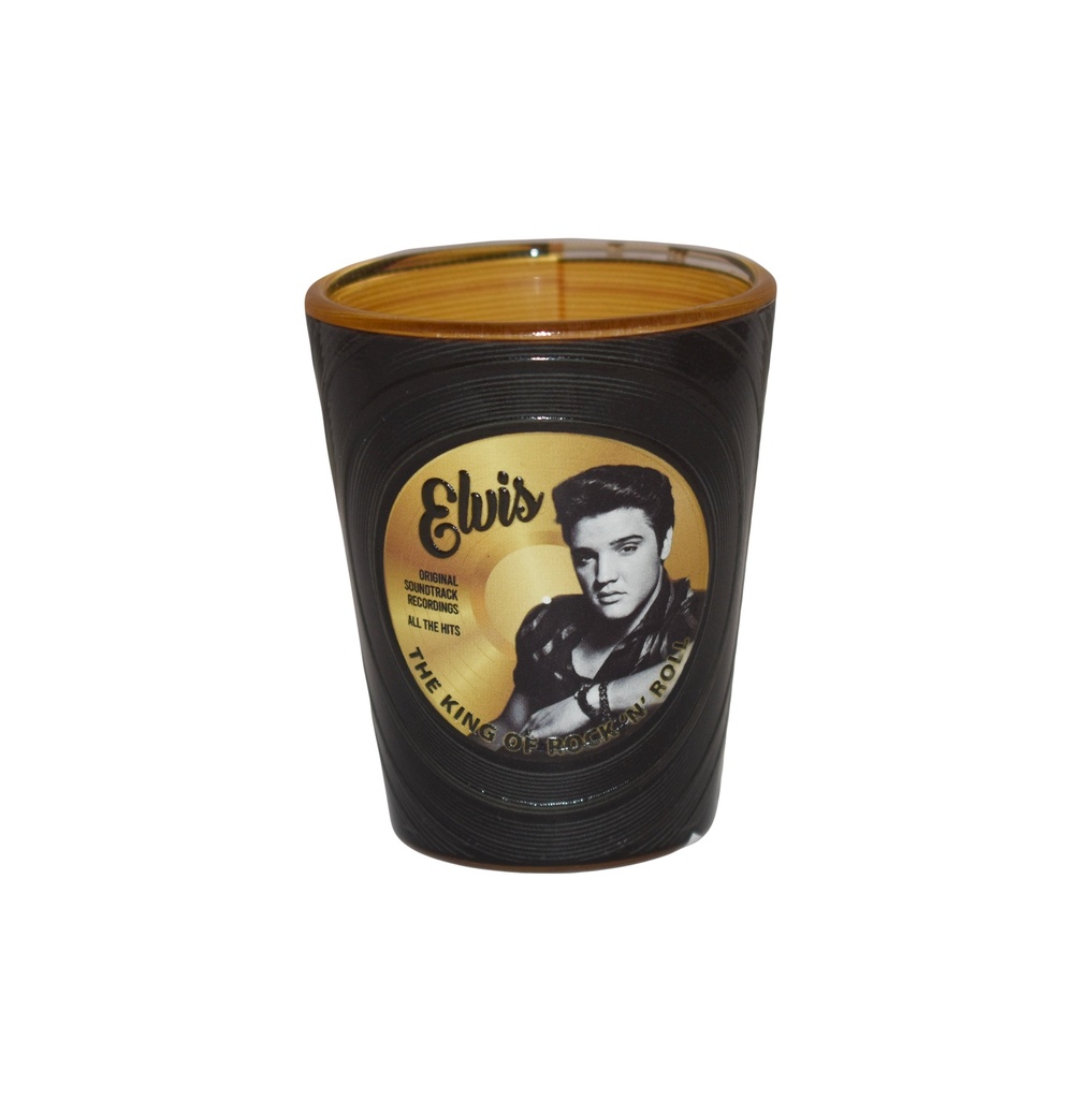 Elvis Shot Glass - Record Embossed