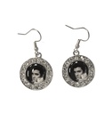 Elvis Earrings Blk & Wht With Stones