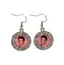 Elvis Earrings Pink With Stones