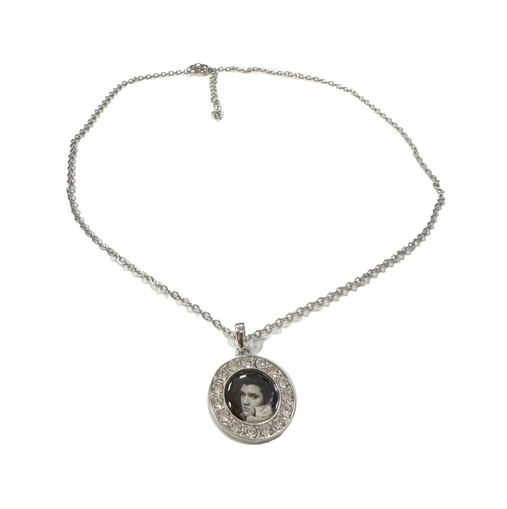 Elvis Necklace - Blk & Wht With Stones