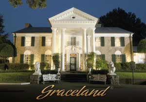 Elvis Postcard - Graceland At Night - Pack of 50