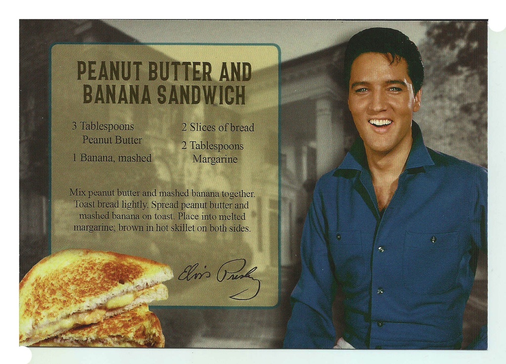 Elvis Postcards - Recipe Peanut Butter and Banana Sandwich - Pack of 50