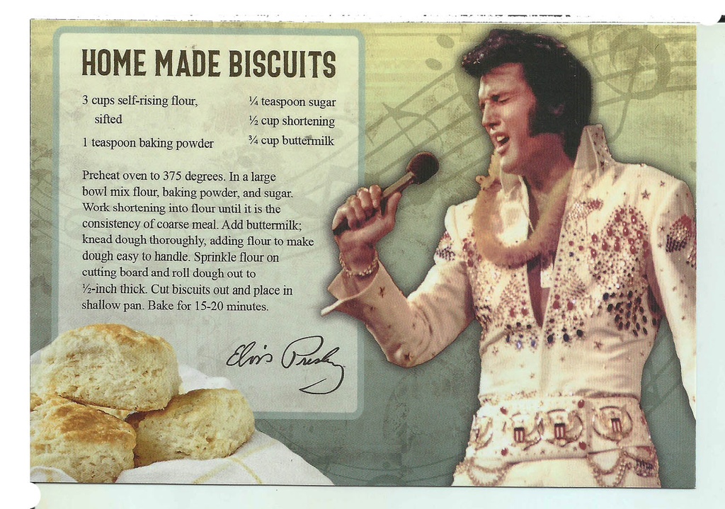 Elvis Postcards - Recipe Home Made Biscuits - Pack of 50