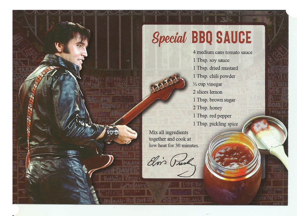 Elvis Postcards - Recipe BBQ Sauce - Pack of 50