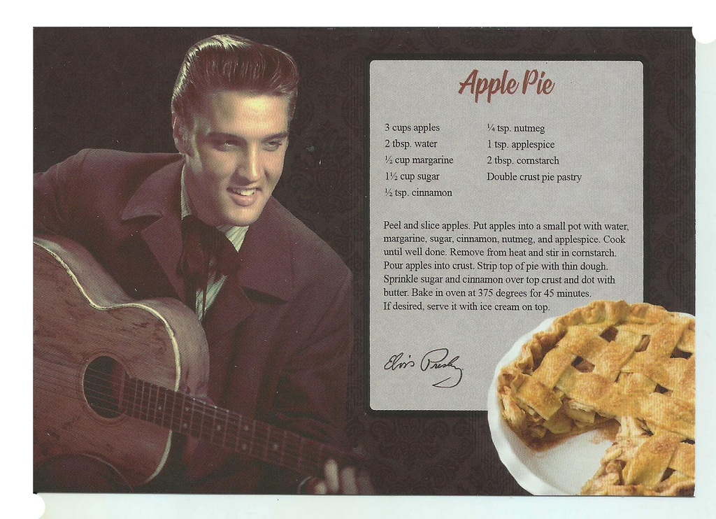 Elvis Postcards - Recipe Apple Pie - Pack of 50