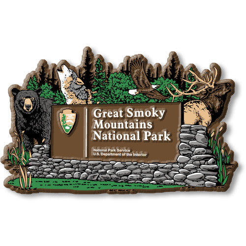 Great Smoky Mountains Magnet - Park Sign