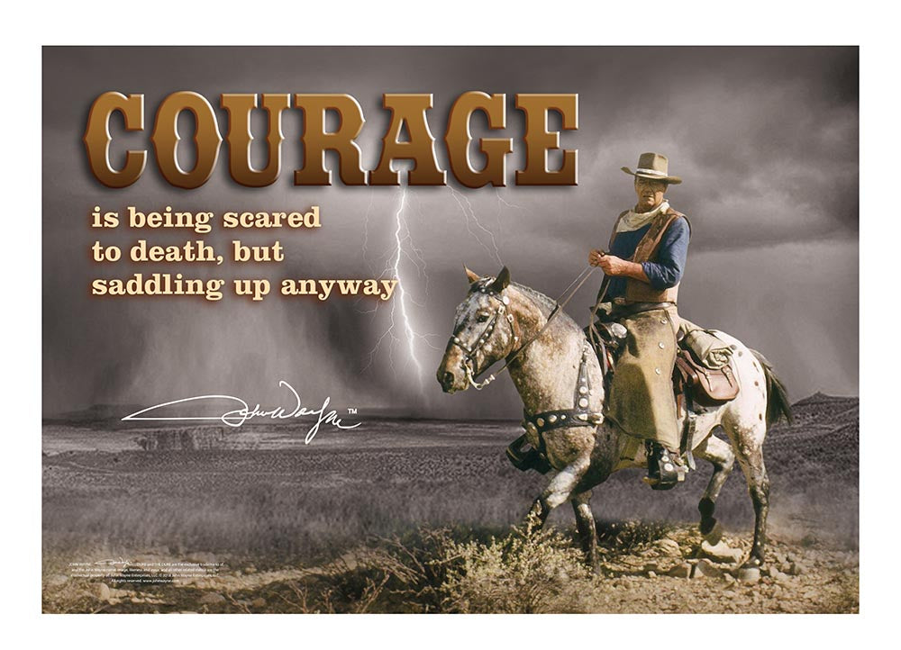 John Wayne Metal Sign - Courage Storm