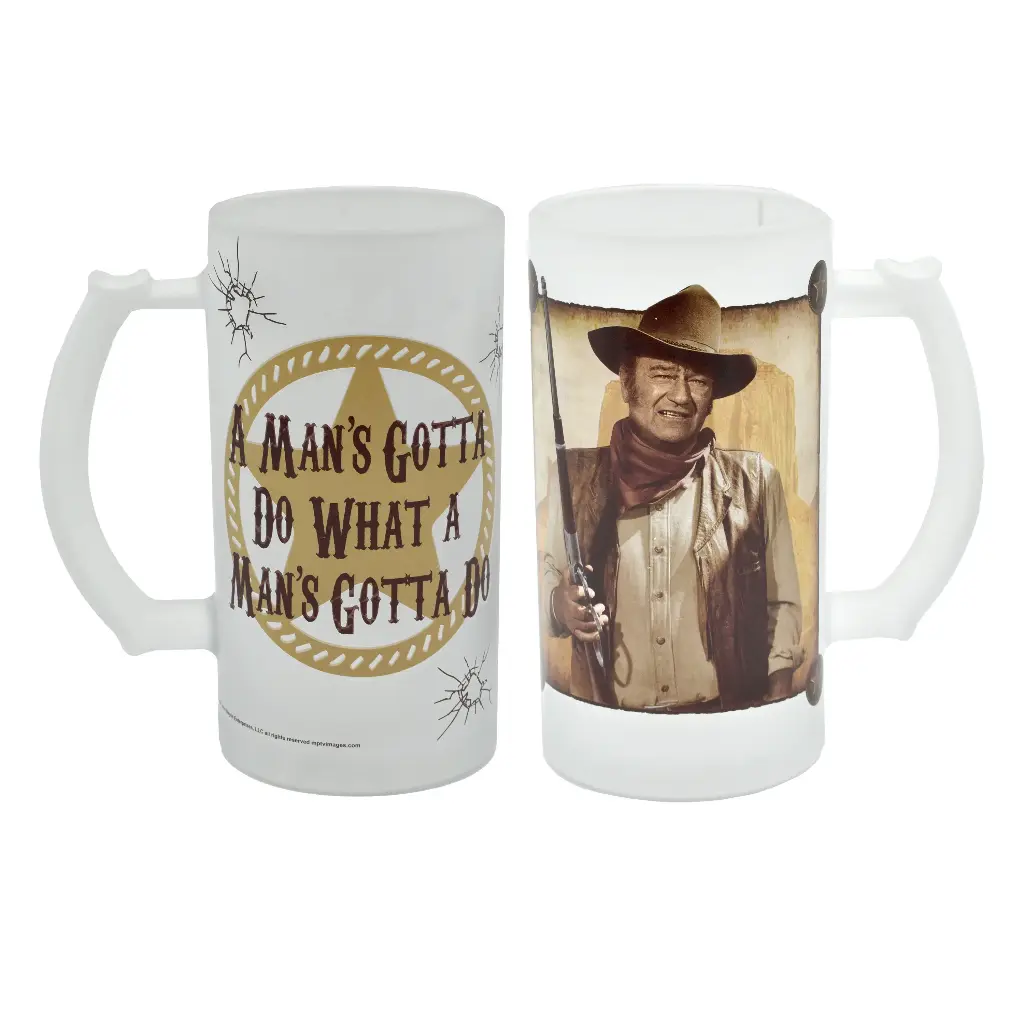 John Wayne Stein Set - Man's Gotta Do - 16 Oz