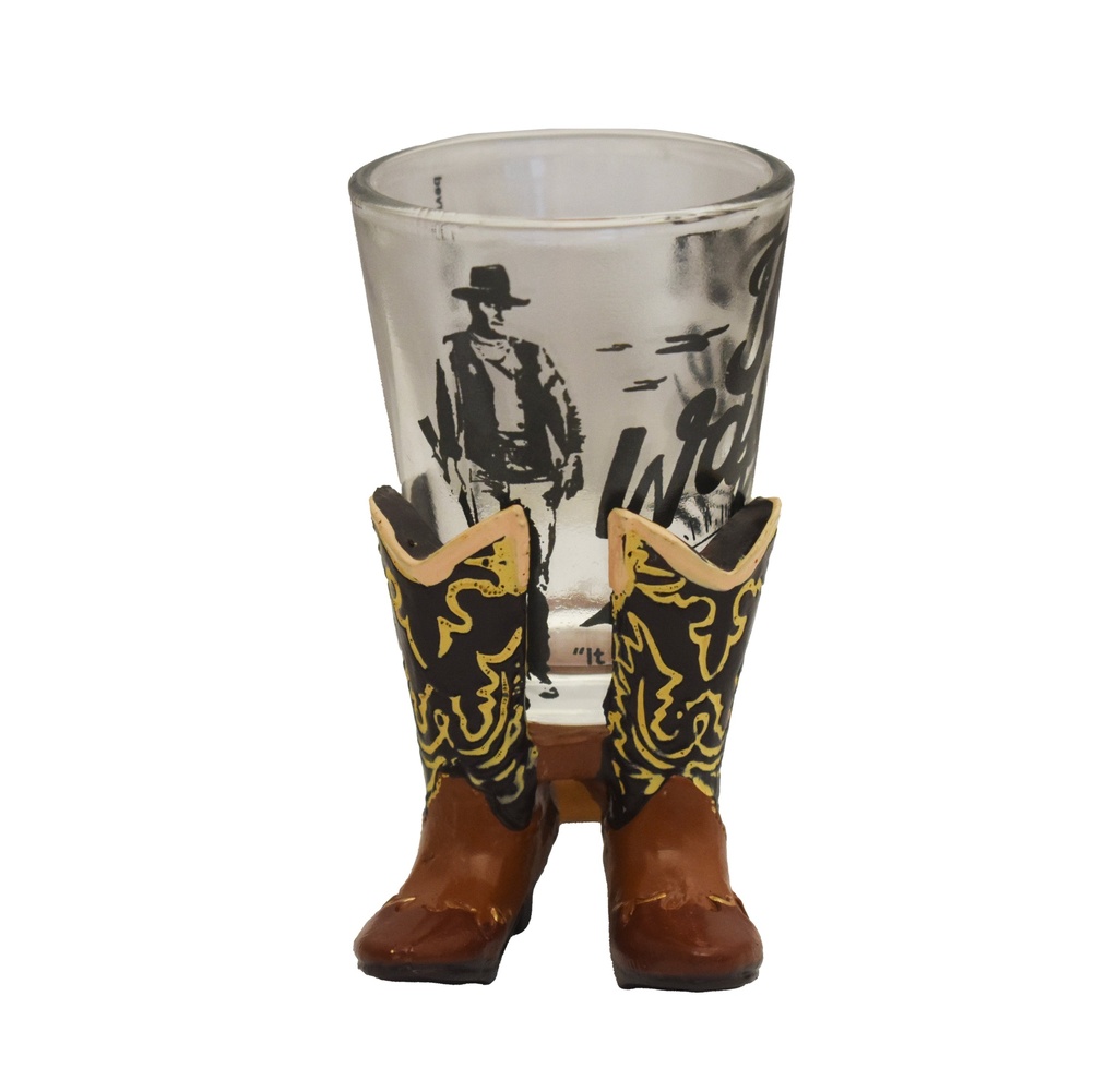 John Wayne Shot Glass - Boot Stand - 6 Pcs