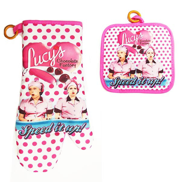 Lucy Pot Holder Oven Mitt - Chocolate Factory