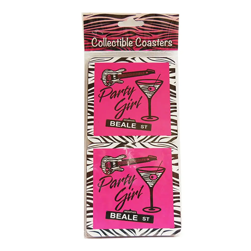 Memphis Coasters - Party Girl Zebra - 4pc Set