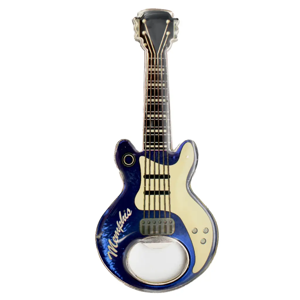 Memphis Bottle Opener & Magnet - Guitar Blue