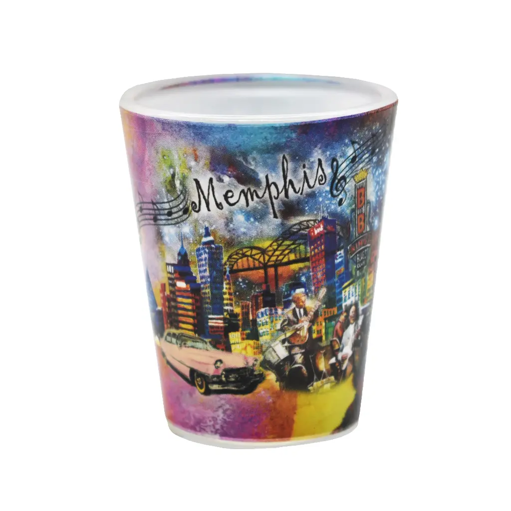 Memphis Shot Glass - Collage