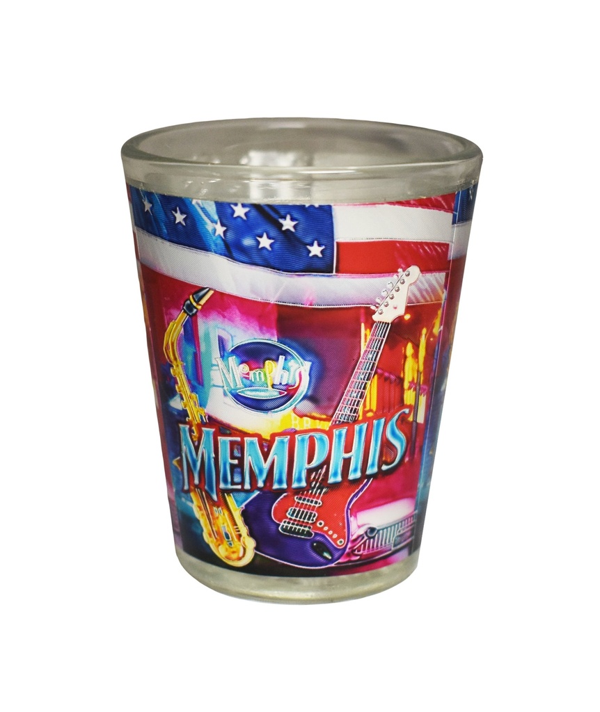 Memphis Shot Glass - Foil w/ Flag