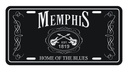 Memphis License Plate - Blk & Wht Est