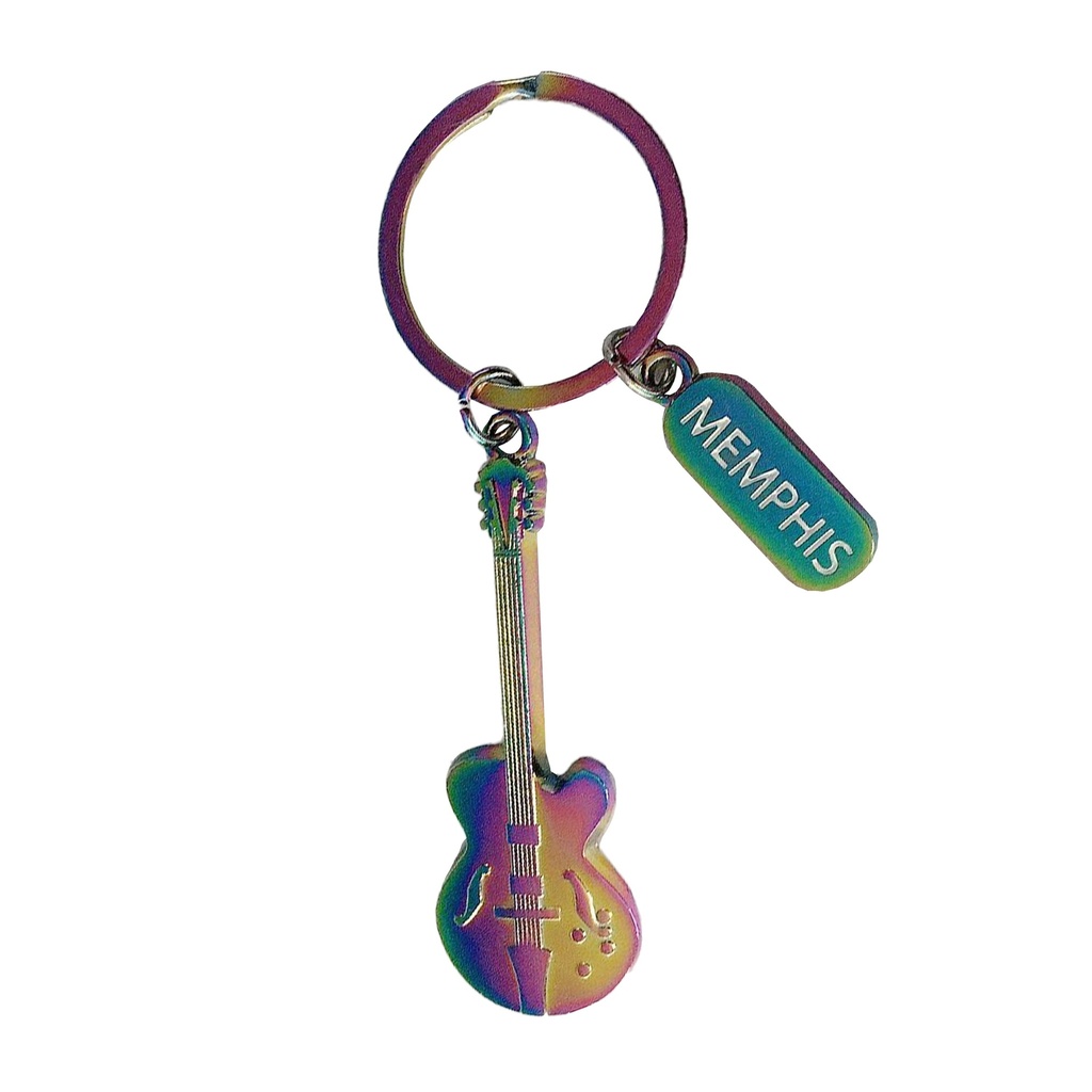 Memphis Key Chain - Guitar Rainbow w/ Charm