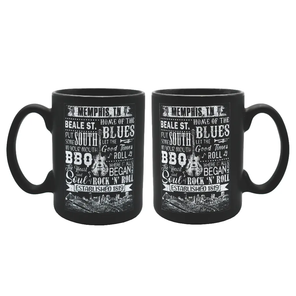 Memphis Mug - Matte Blk & Wht Collage