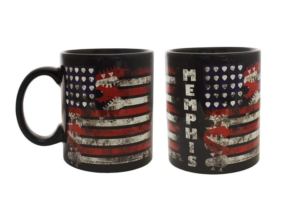 Memphis Mug - Flag w/ Guitars