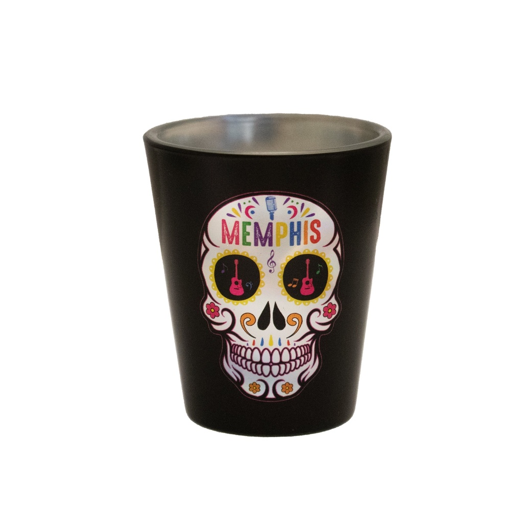 Memphis Shot Glass - Sugar Skull Metallic