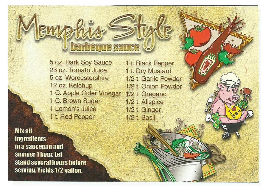 Memphis Postcard - Style BBQ - Pack of 50