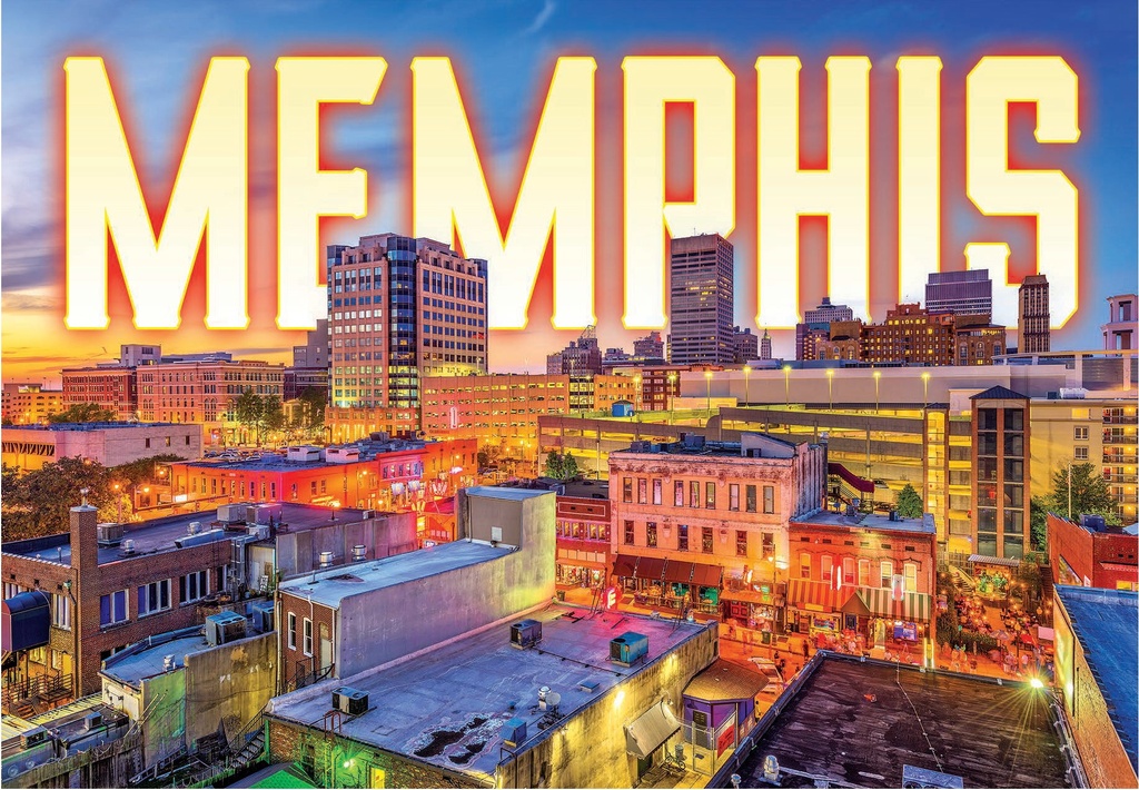 Memphis Postcard - Sunset Name - Pack of 50