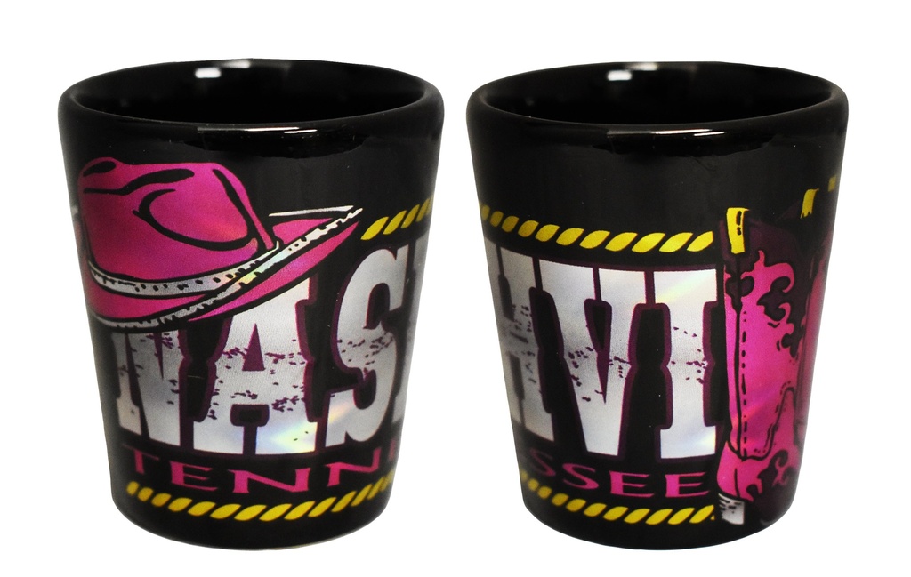 Nashville Shot Glass - Hat & Boot Metallic