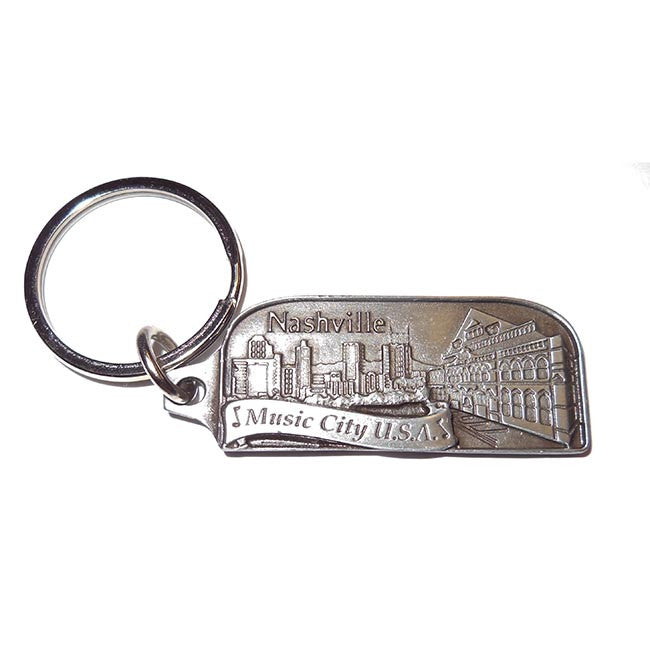 Nashville Key Chain - Pewter Music City USA