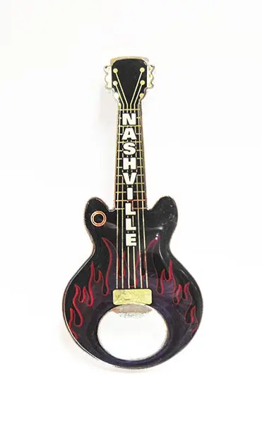 Nashville Bottle Opener and Magnet - Flame Guitar