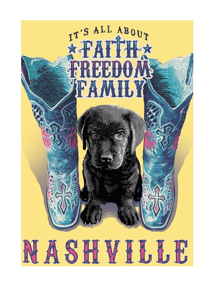 Nashville Postcard - Faith Puppy - Pack of 50