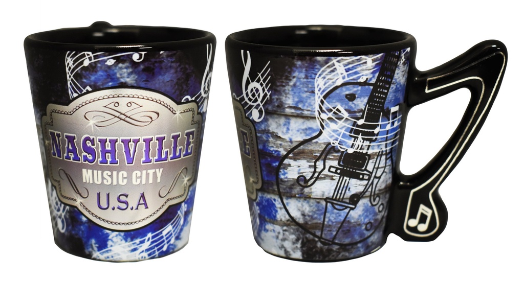 Nashville Shot Glass - Blue & Black Music Note