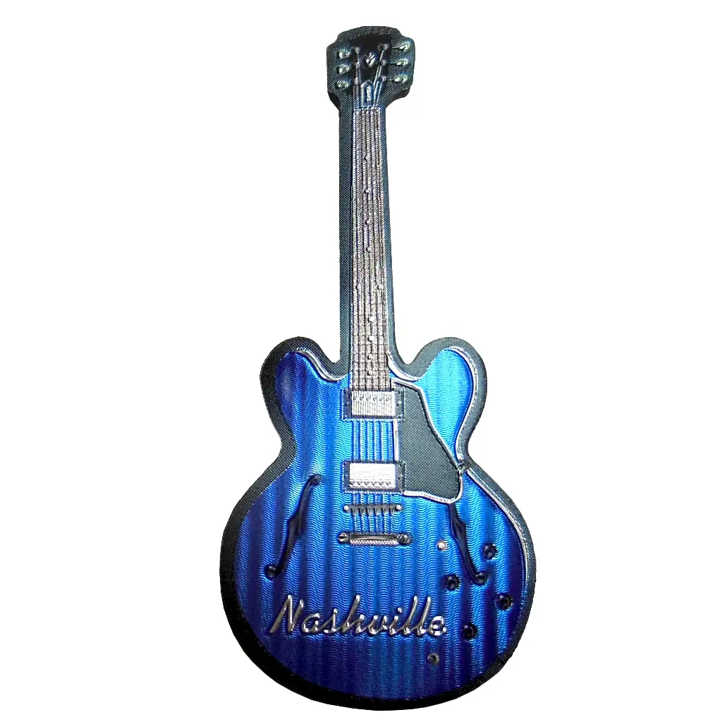 Nashville Magnet - Foil Guitar Blue