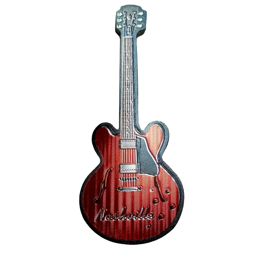 Nashville Magnet - Foil Guitar Red