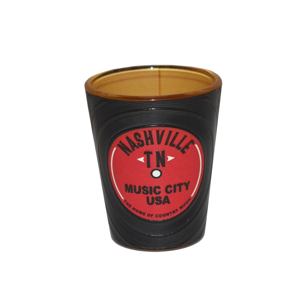 Nashville Shot Glass - Record Embossed