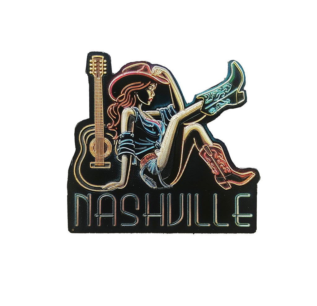 Nashville Magnet - Neon Cowgirl With Guitar