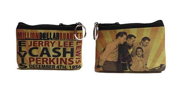 Million Dollar Quartet Key Chain Coin Purse - Sepia