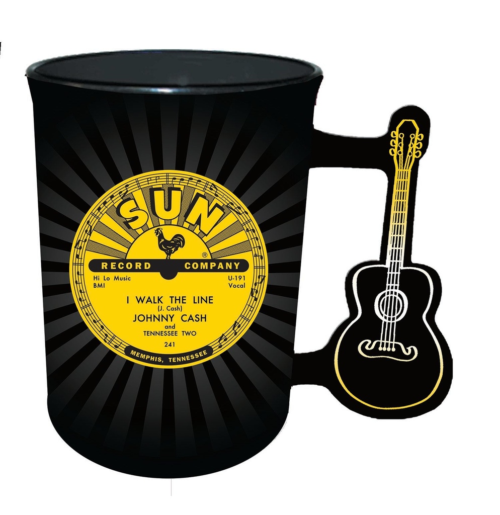 Sun Record Mug - Johnny Cash Guitar Handle